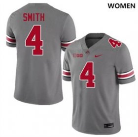 Sale - Gray Ohio State Jeremiah Smith #4 Women High School Stitch Football Jersey 9428472