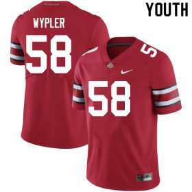 Sale - Scarlet Ohio State Luke Wypler #58 Youth High School Football NCAA Stitch Jersey