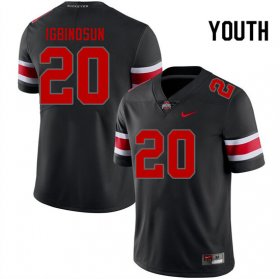 Sale - Black Out Ohio State Davison Igbinosun #20 Youth College Stitch Football Jersey 6255549