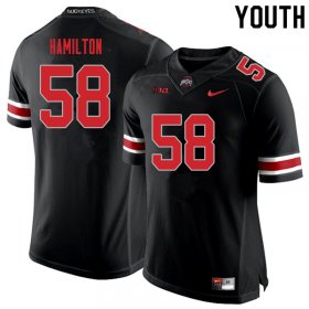 Sale - Blackout Ohio State Ty Hamilton #58 Youth High School Football NCAA Stitch Jersey