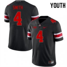 Sale - Black Out Ohio State Jeremiah Smith #4 Youth NCAA Stitch Football Jersey 4467777